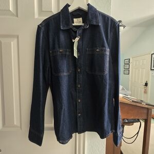 Men's Casual Denim Button Down Shirt
